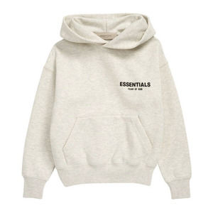 NWT Fear of God FOG Essentials Hoodie Light Oatmeal Kids 8 (Can Fit Women's XS)